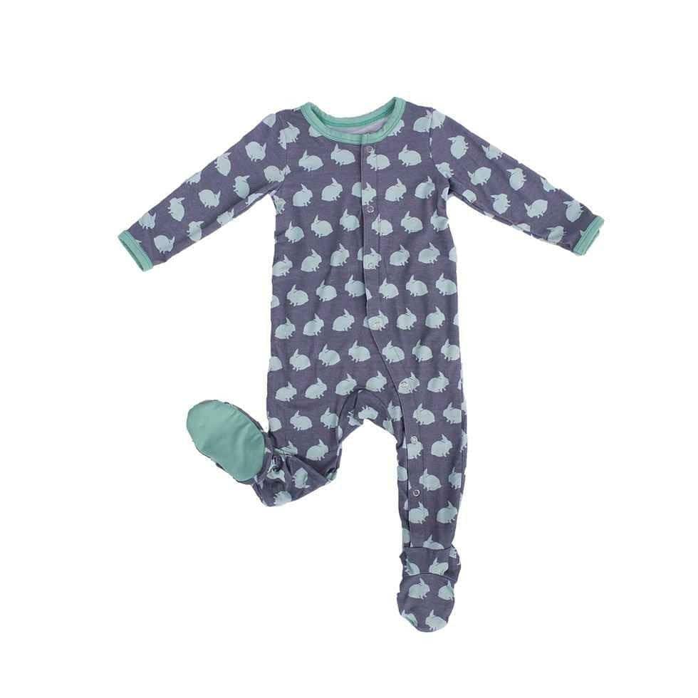 Boys & Girls Bamboo Footie Sleeper - Bunny Hop - Image 2