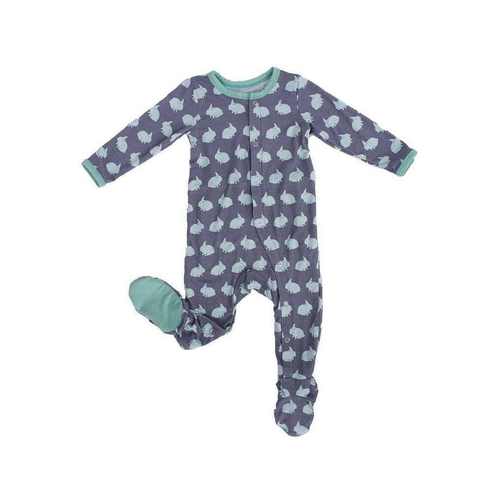 Boys & Girls Bamboo Footie Sleeper - Bunny Hop - Image 4