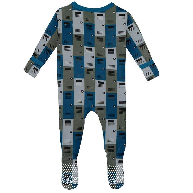 Boy's Print Bamboo Footie with Snaps - Locker Room - Image 2