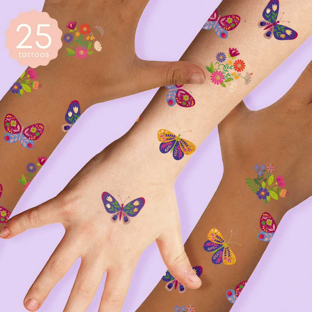Butterflies & Blossoms Variety Temporary Tattoos Set - Image 2