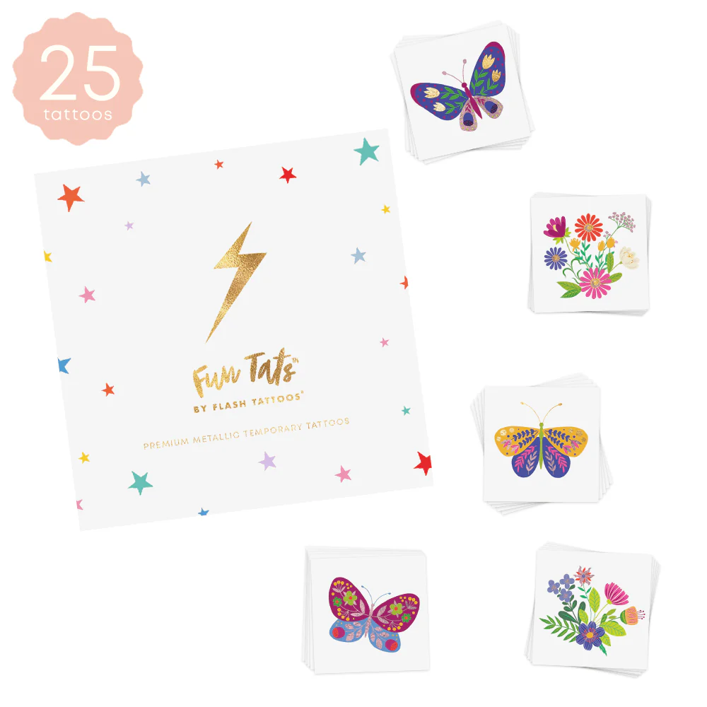 Butterflies & Blossoms Variety Temporary Tattoos Set - Image 5