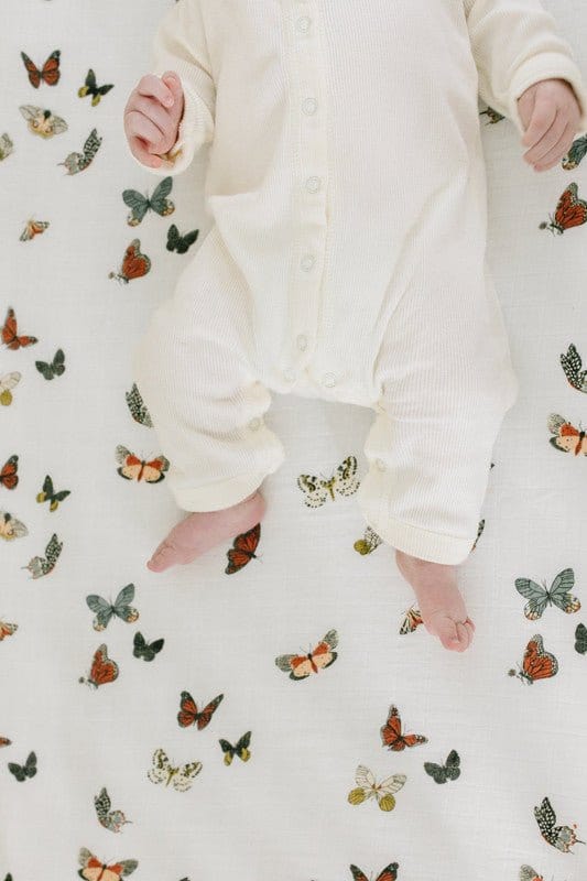 Girl's Crib Sheet - Butterfly Migration - Image 2