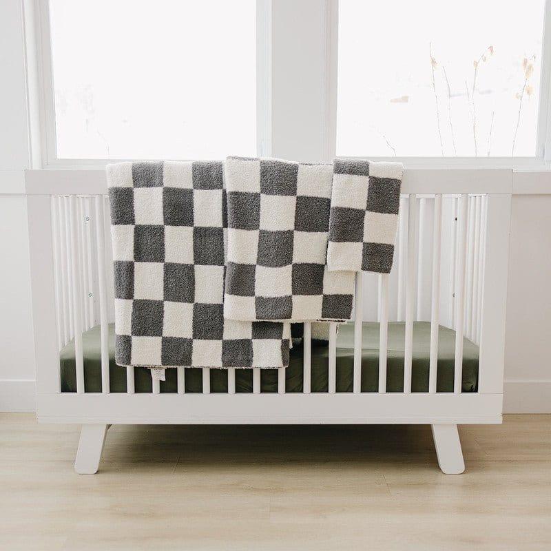 Plush Blanket - Charcoal Checkered - Image 5