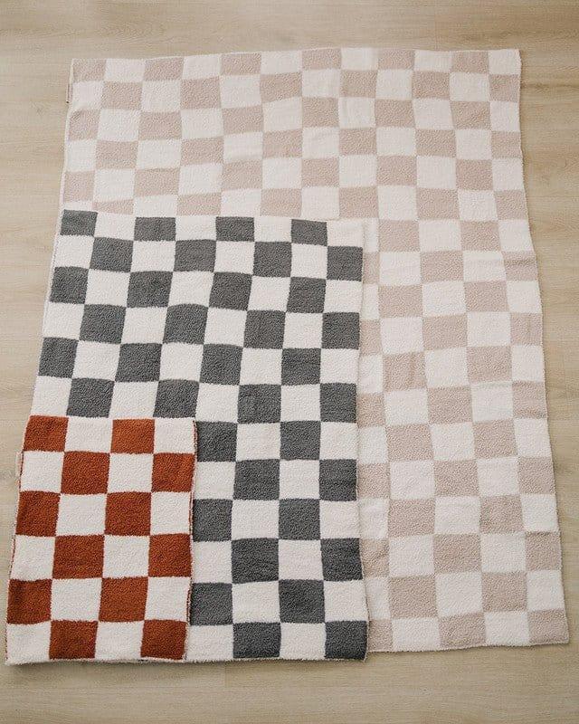 Plush Blanket - Charcoal Checkered - Image 6