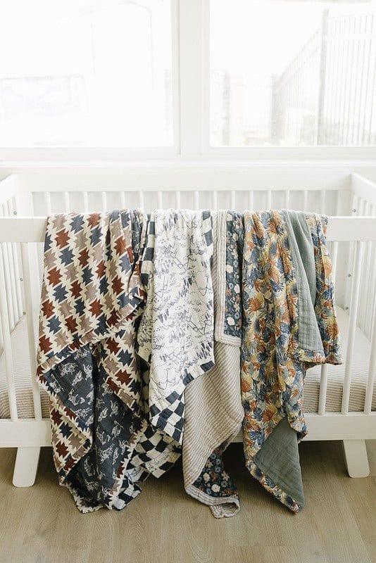 Muslin Quilt Blanket - Charcoal Checkered & Summit - Image 4