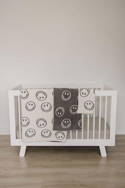 Plush Blanket - Charcoal Smiley - Image 5