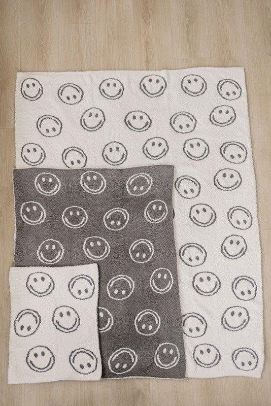 Plush Blanket - Charcoal Smiley - Image 6