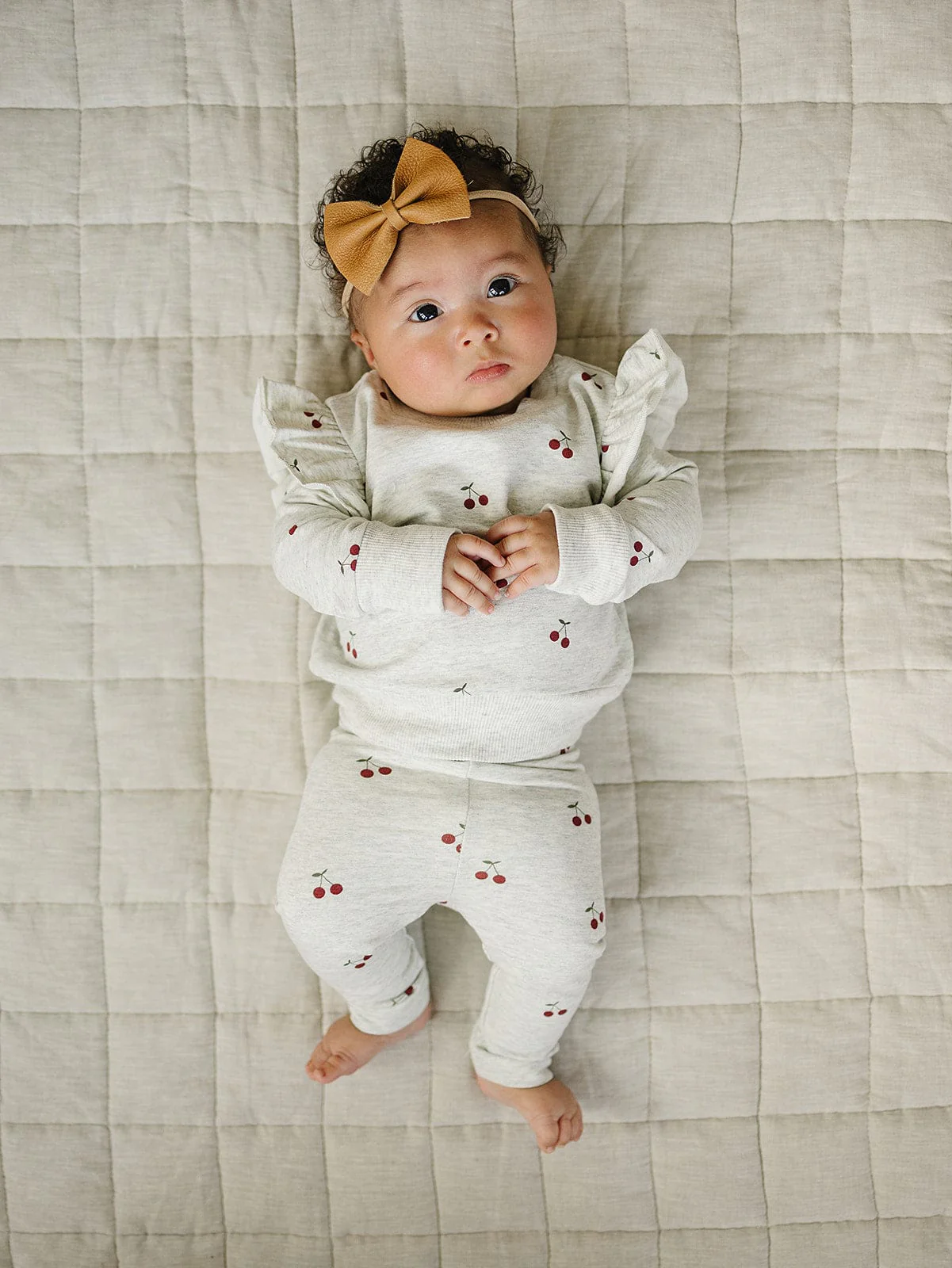 Cherry Ruffle French Terry Set - Image 3