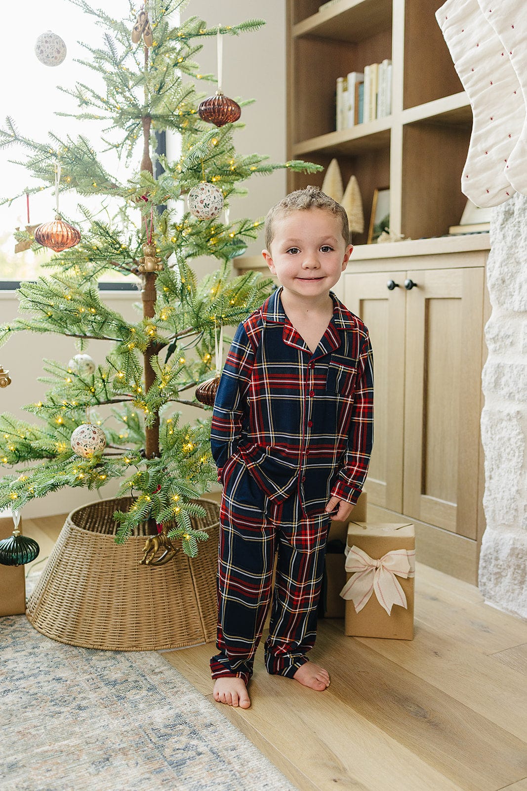 Christmas Plaid Collared Pajama Set - Image 2