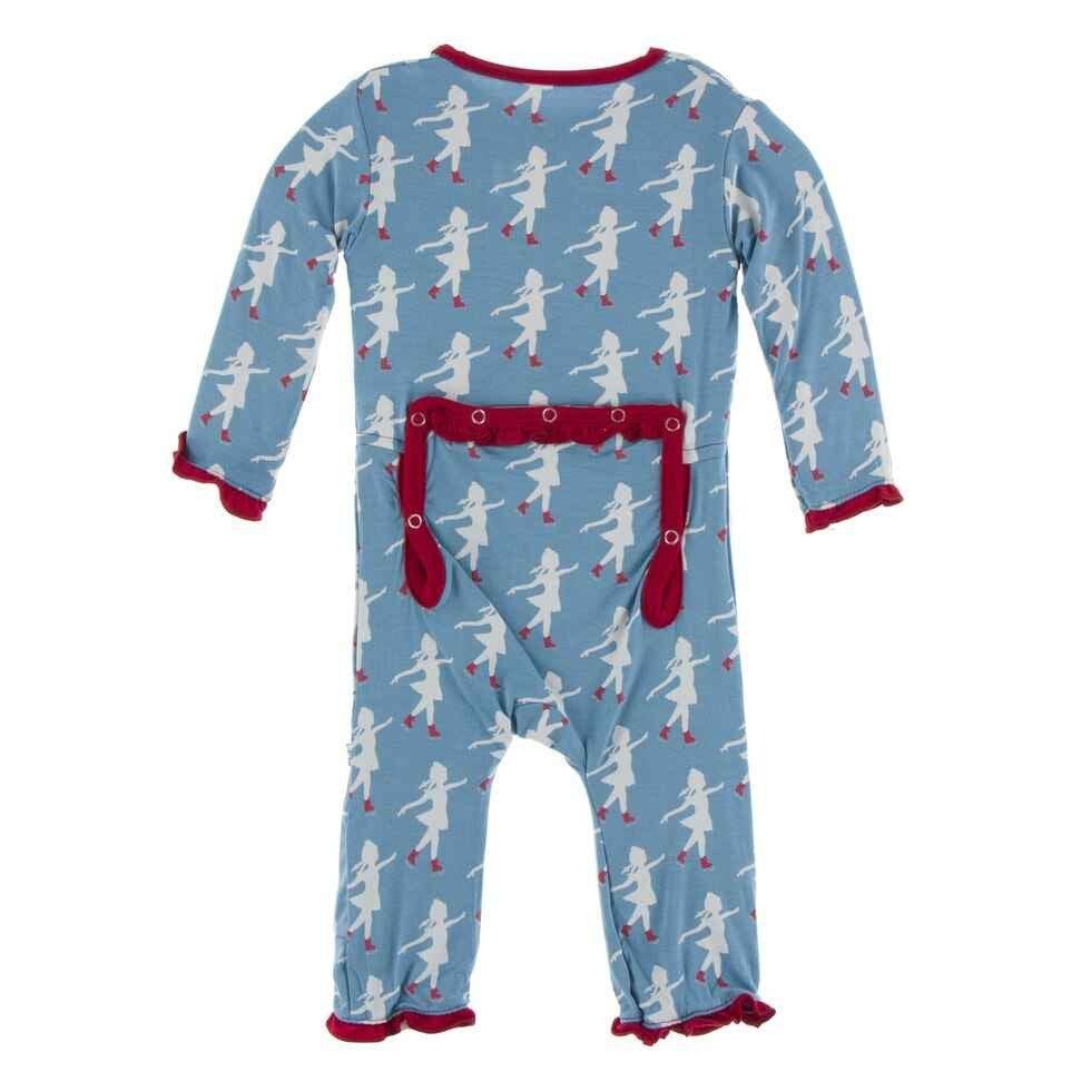 Bamboo Classic Ruffle Coverall with Zipper - Blue Moon Ice Skater - Image 2