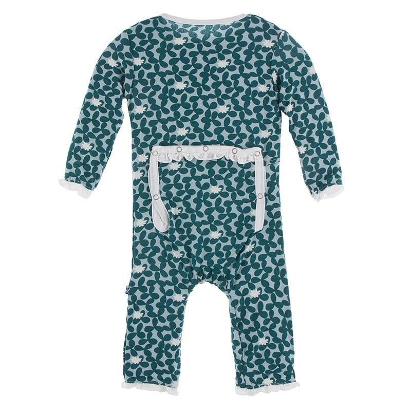 Bamboo Classic Ruffle Coverall with Zipper - Jade Running Buffalo Clover - Image 2