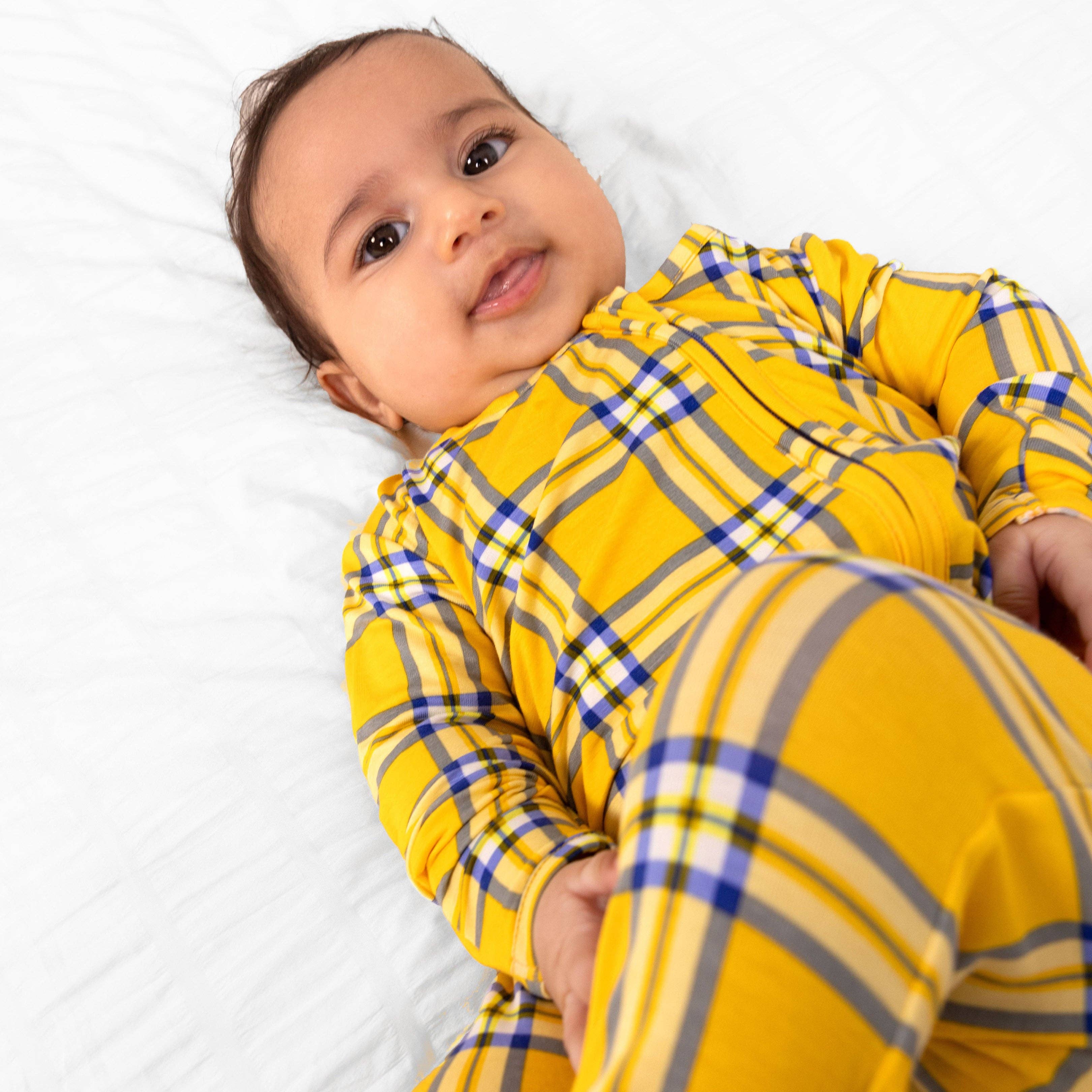 Bamboo Convertible Footie Romper - Clueless Total Betty Plaid - Image 2