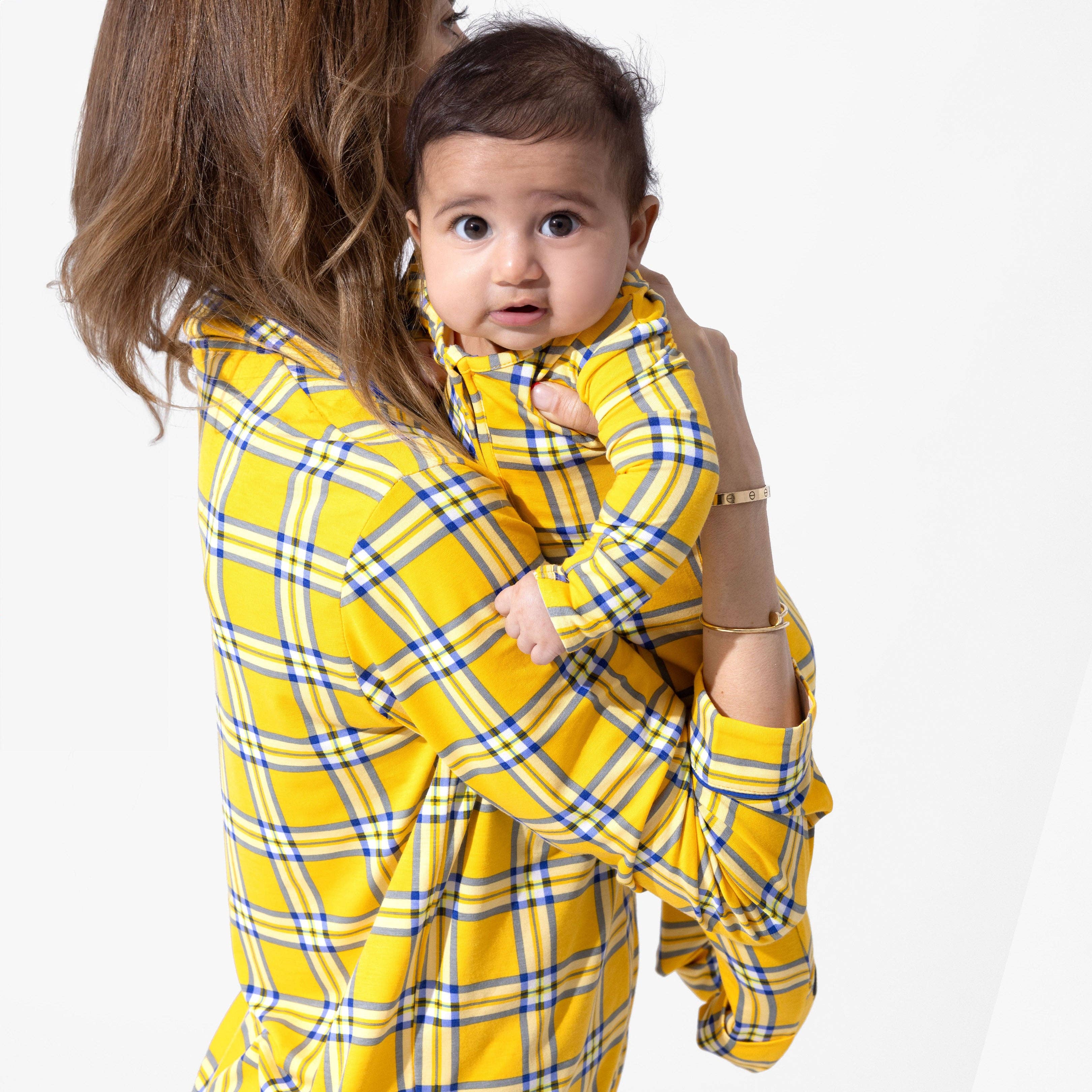 Bamboo Convertible Footie Romper - Clueless Total Betty Plaid - Image 3