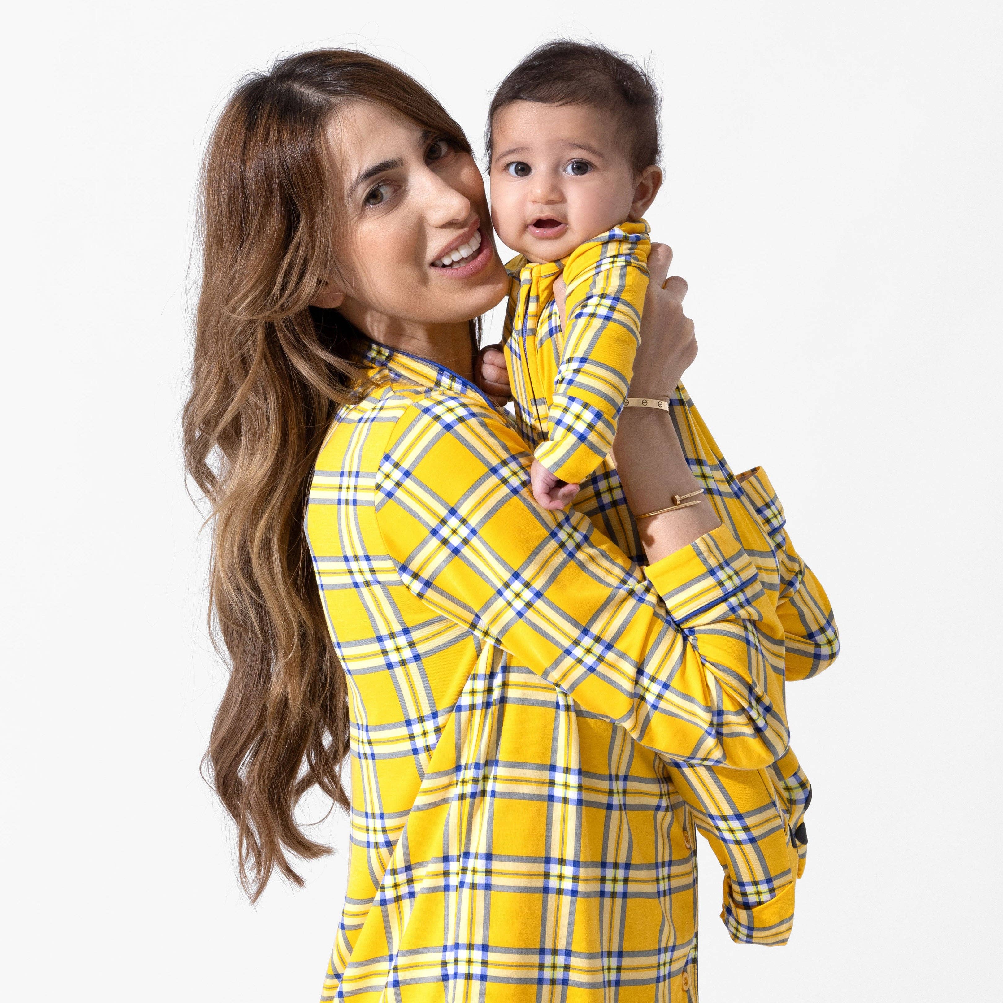 Bamboo Convertible Footie Romper - Clueless Total Betty Plaid - Image 5