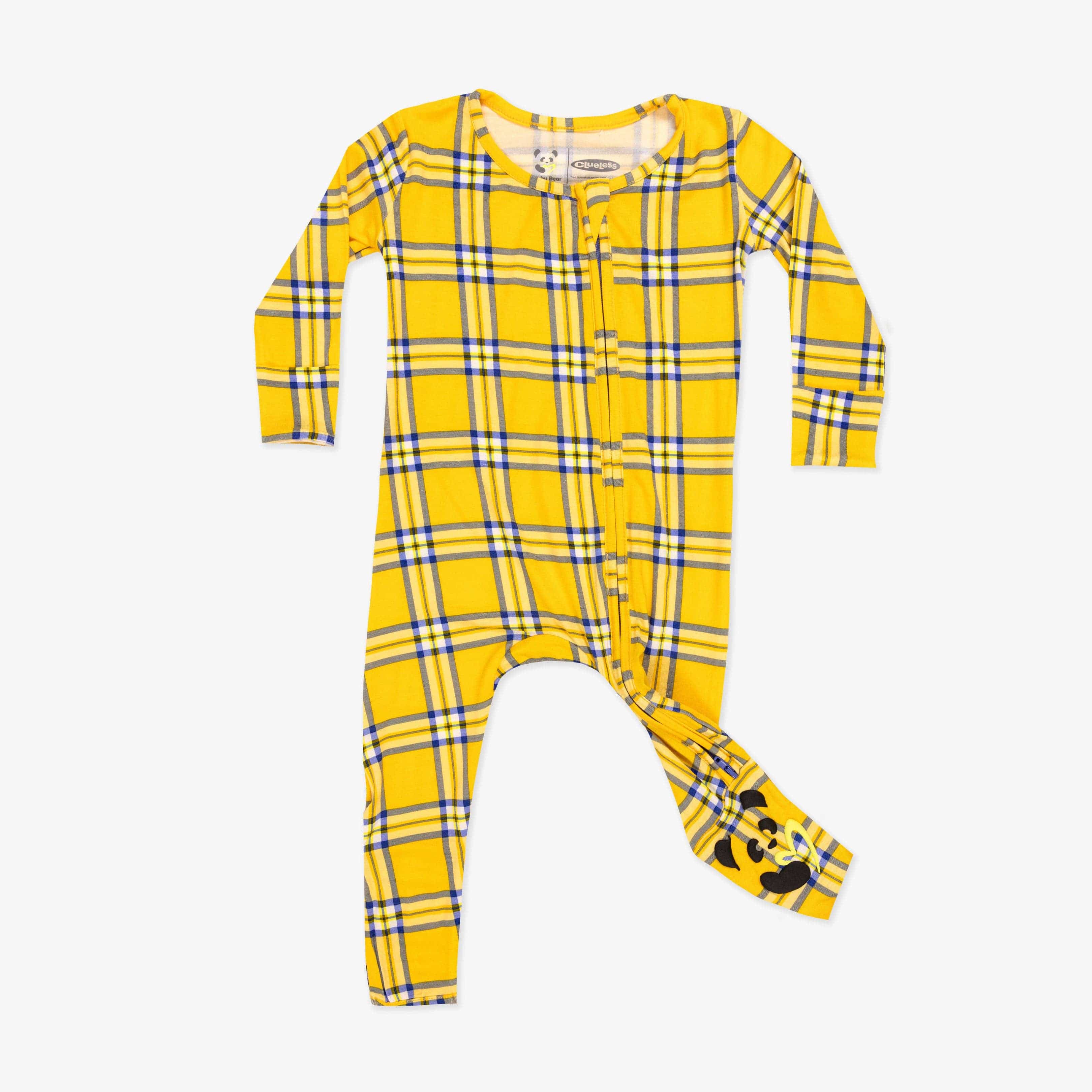 Bamboo Convertible Footie Romper - Clueless Total Betty Plaid - Image 7