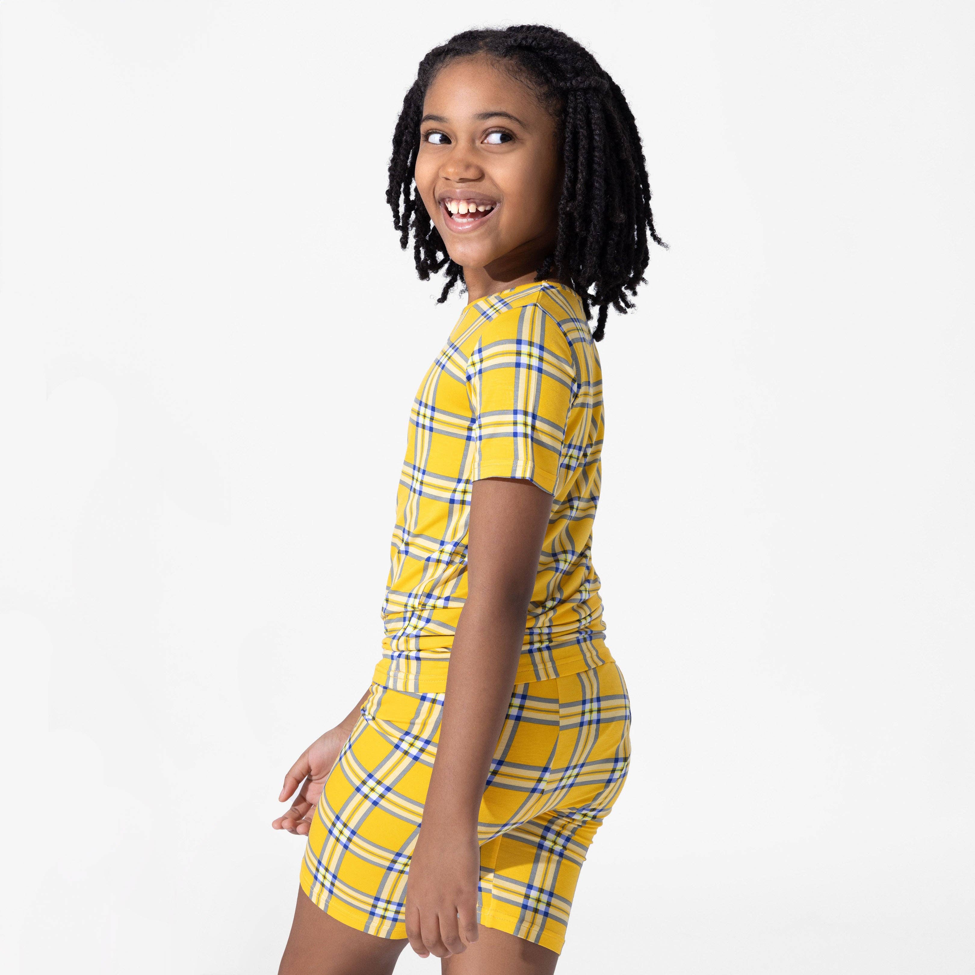 Bamboo Pajama Set with Shorts - Clueless Total Betty Plaid - Image 4