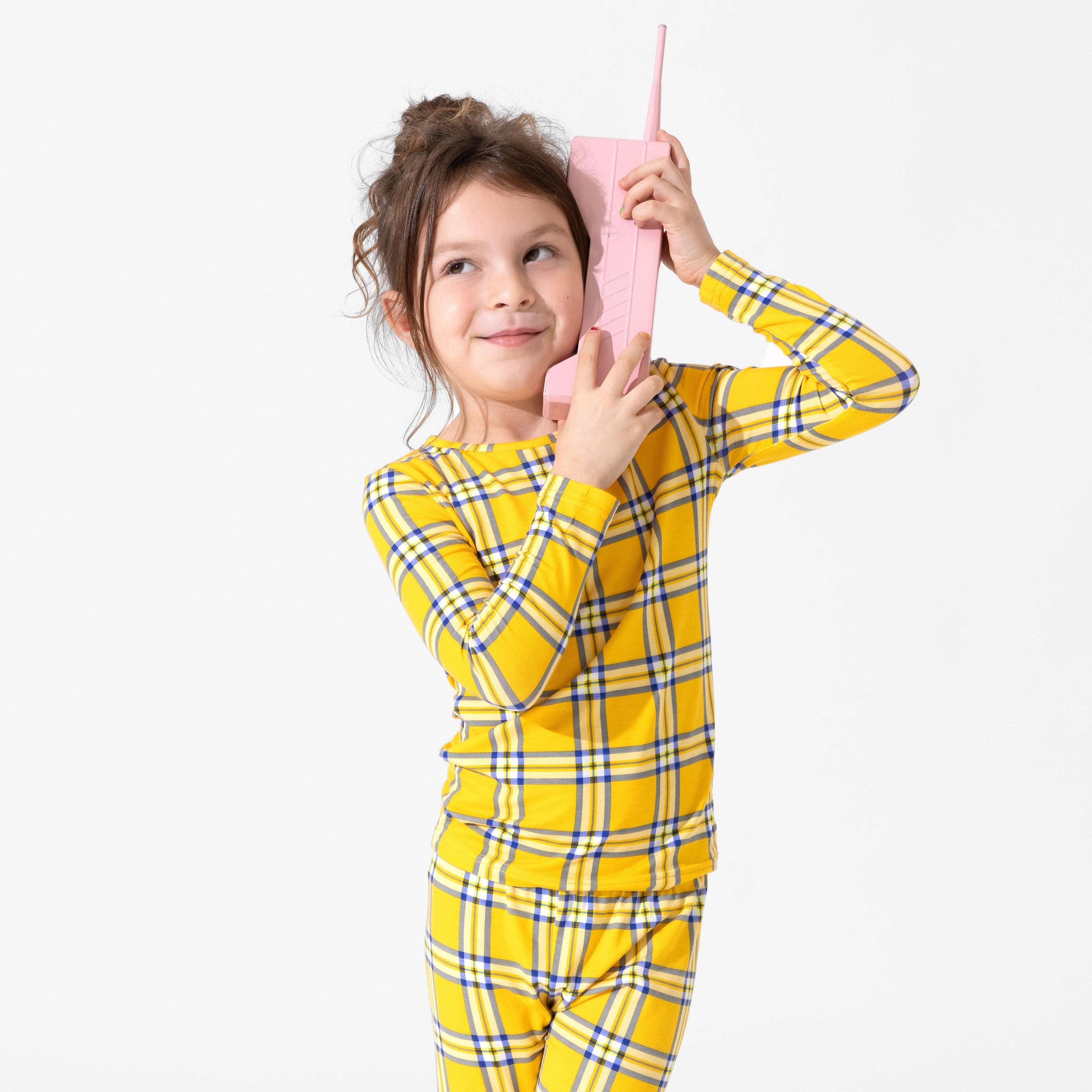 Bamboo Long Sleeve Pajama Set - Clueless Total Betty Plaid - Image 11