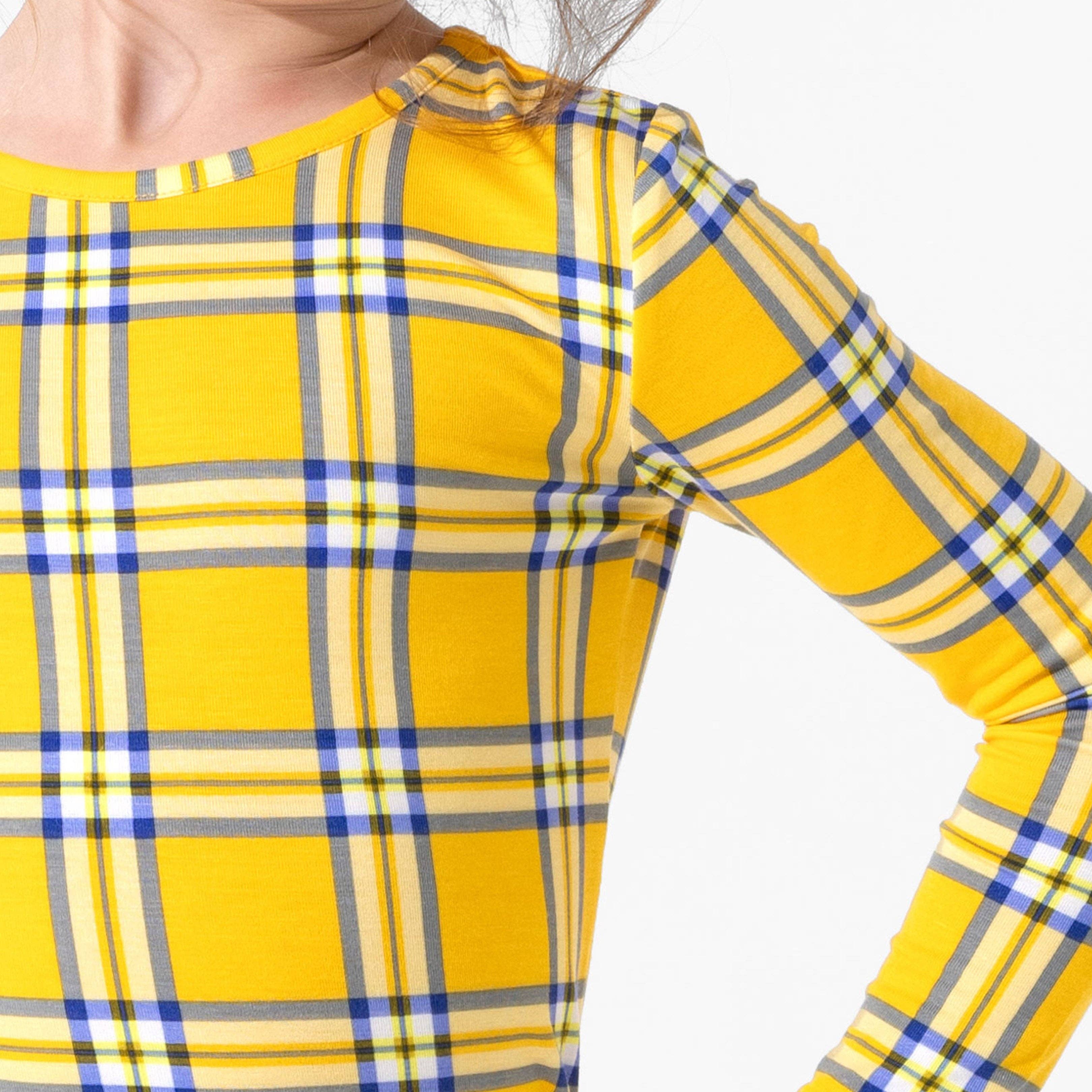 Bamboo Long Sleeve Pajama Set - Clueless Total Betty Plaid - Image 2