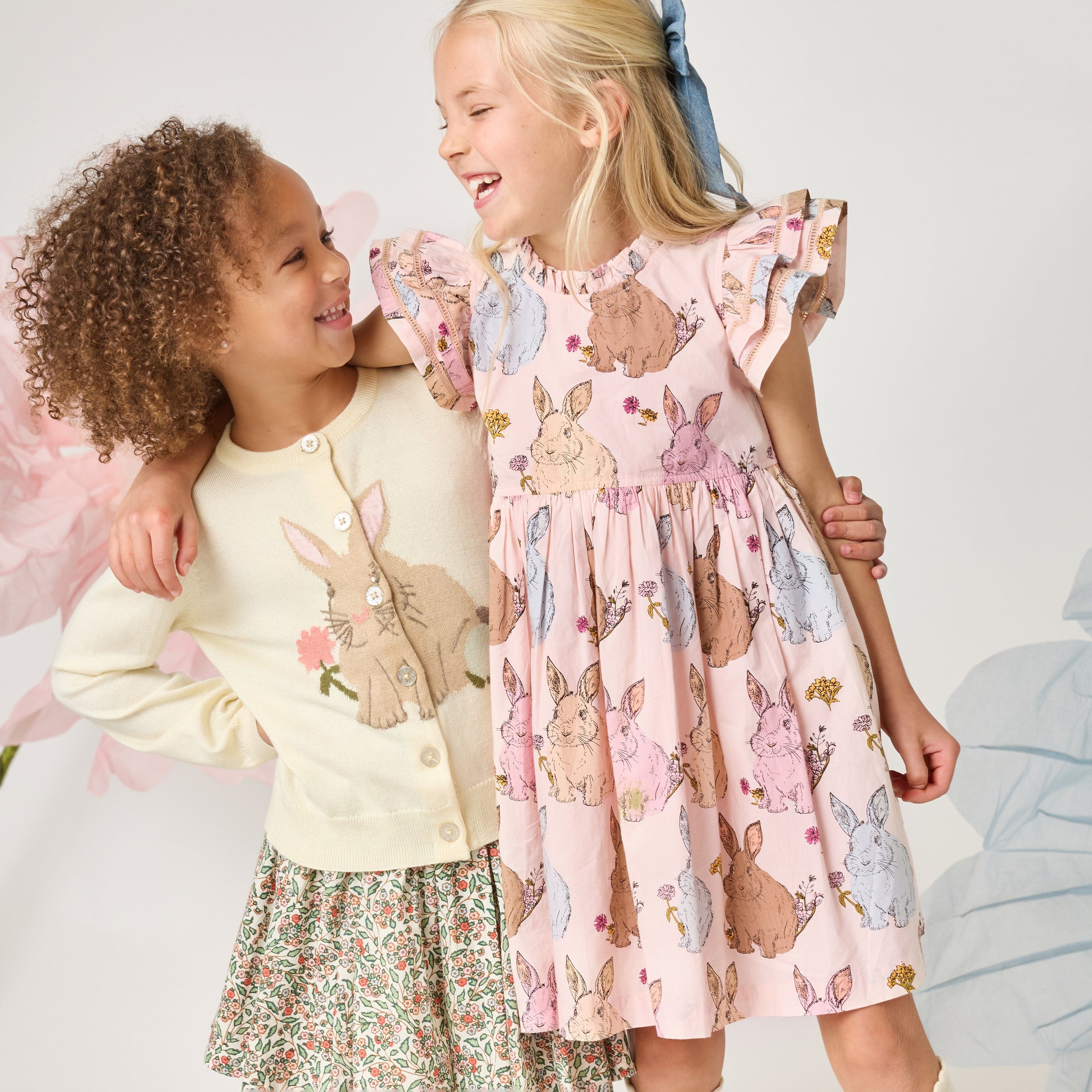 Cotton Jennifer Double Ruffle Dress - Vintage Bunnies - Image 2