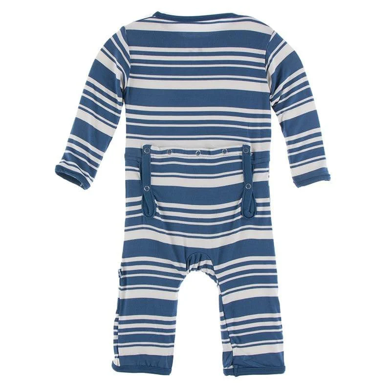 Bamboo Coverall with Snaps - Fishing Stripe - Image 2