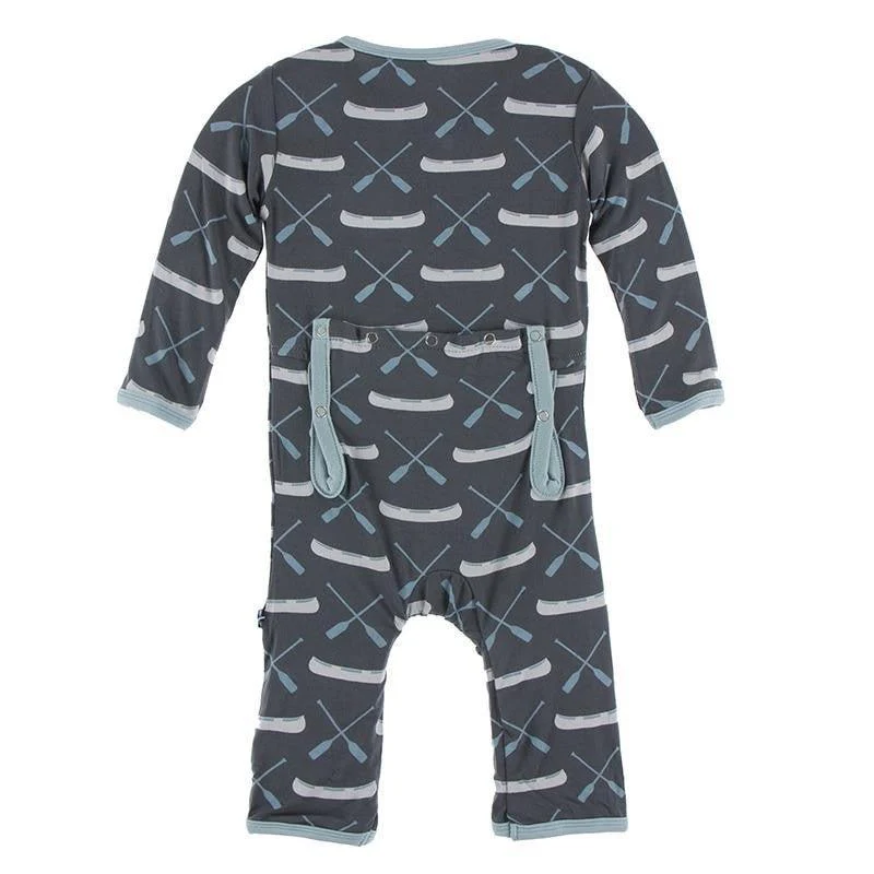 Bamboo Coverall with Zipper - Stone Paddles and Canoe - Image 2