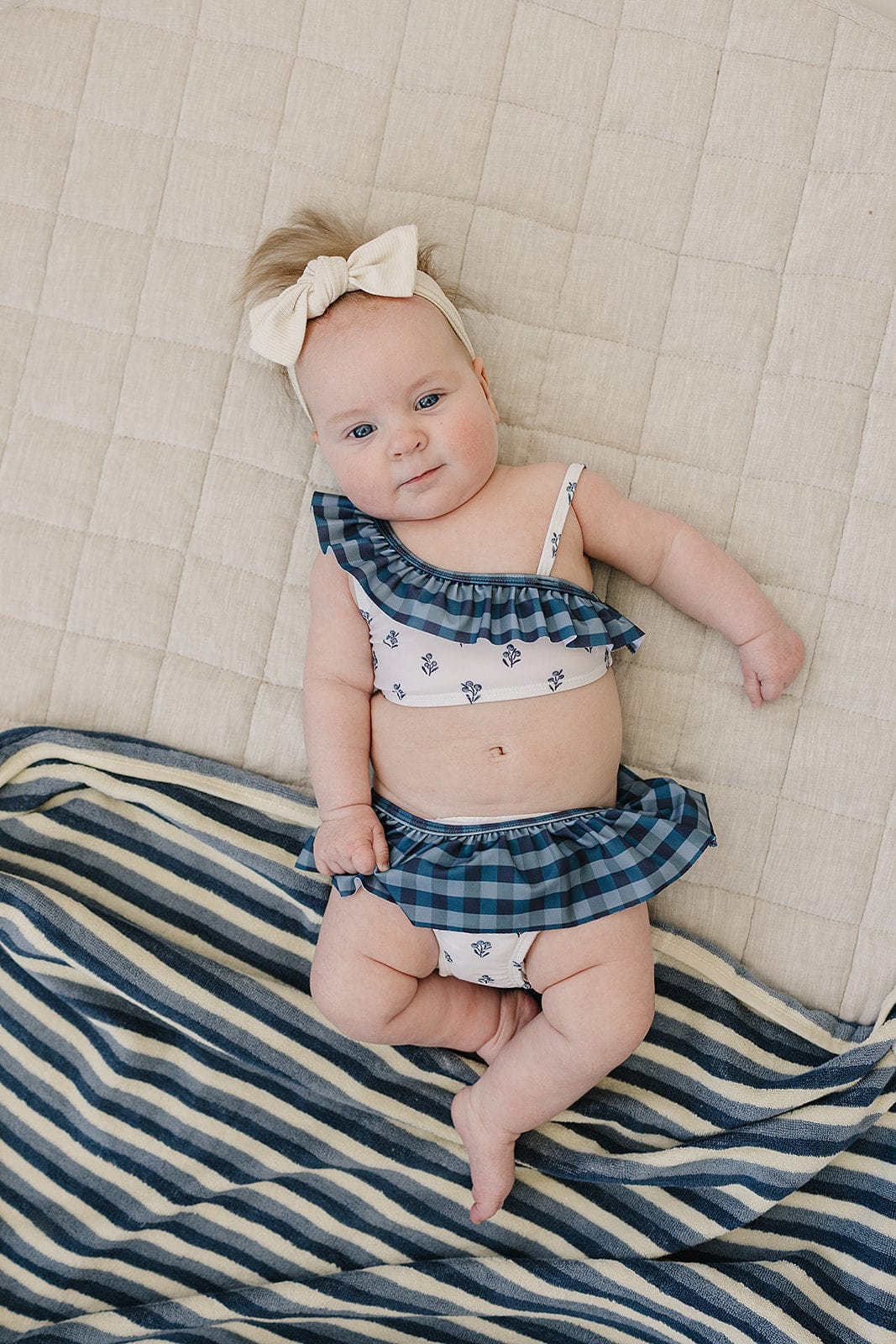 Cream Berry Ruffle Shoulder Bikini Set - Image 6