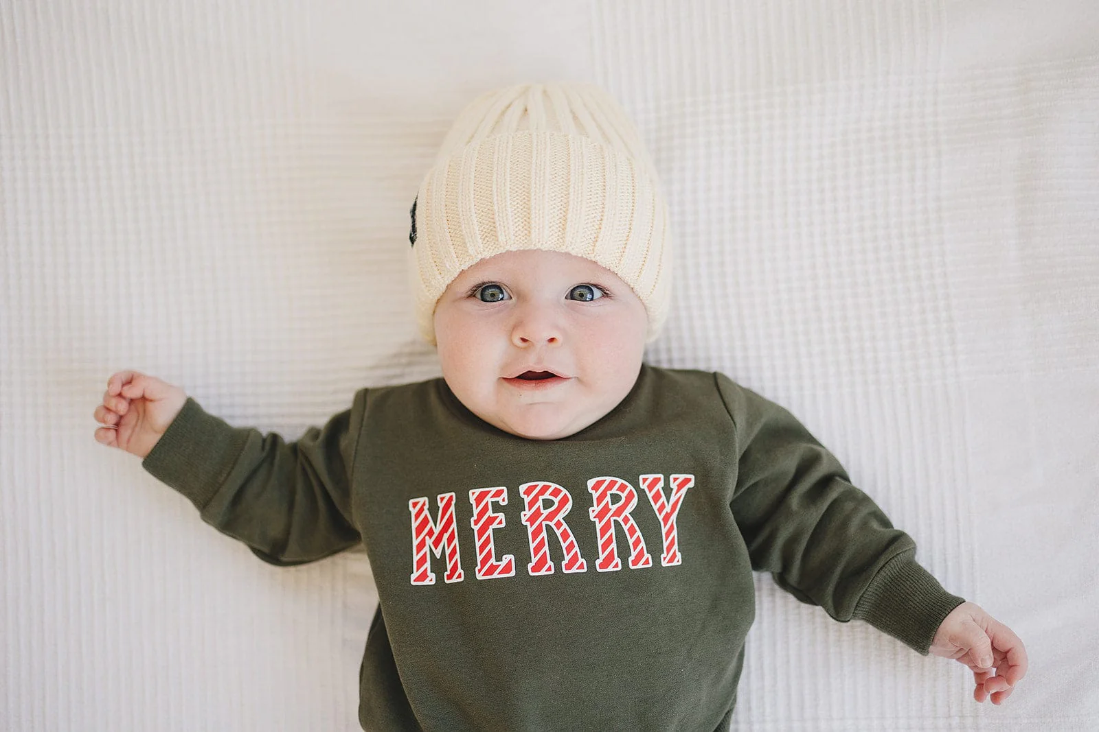 Cream Chunky Knit Beanie - Image 2