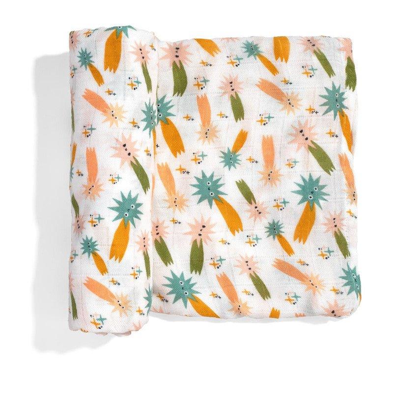Crib Sheet and Swaddle Bundle Set - Space Explorer - Image 3