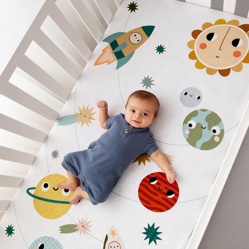 Crib Sheet and Swaddle Bundle Set - Space Explorer - Image 4