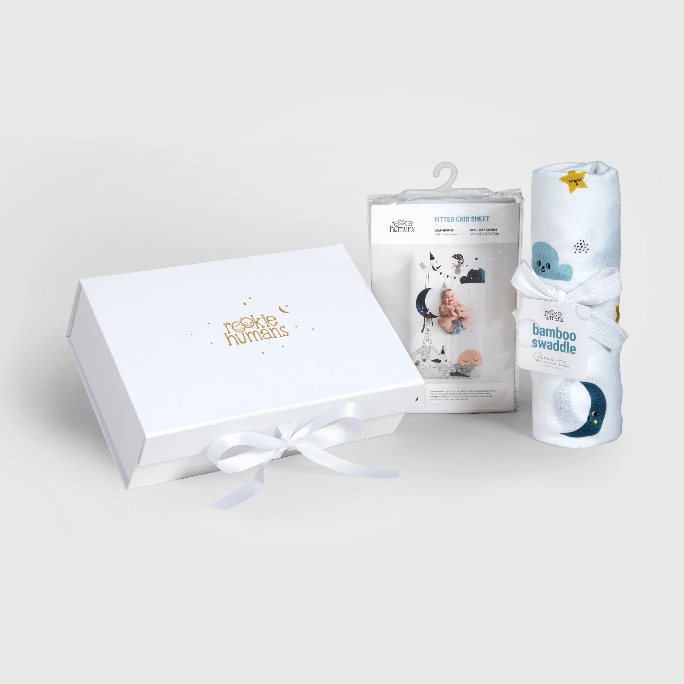 Crib Sheet & Swaddle Baby Gift Set - Moon's Birthday - Image 2
