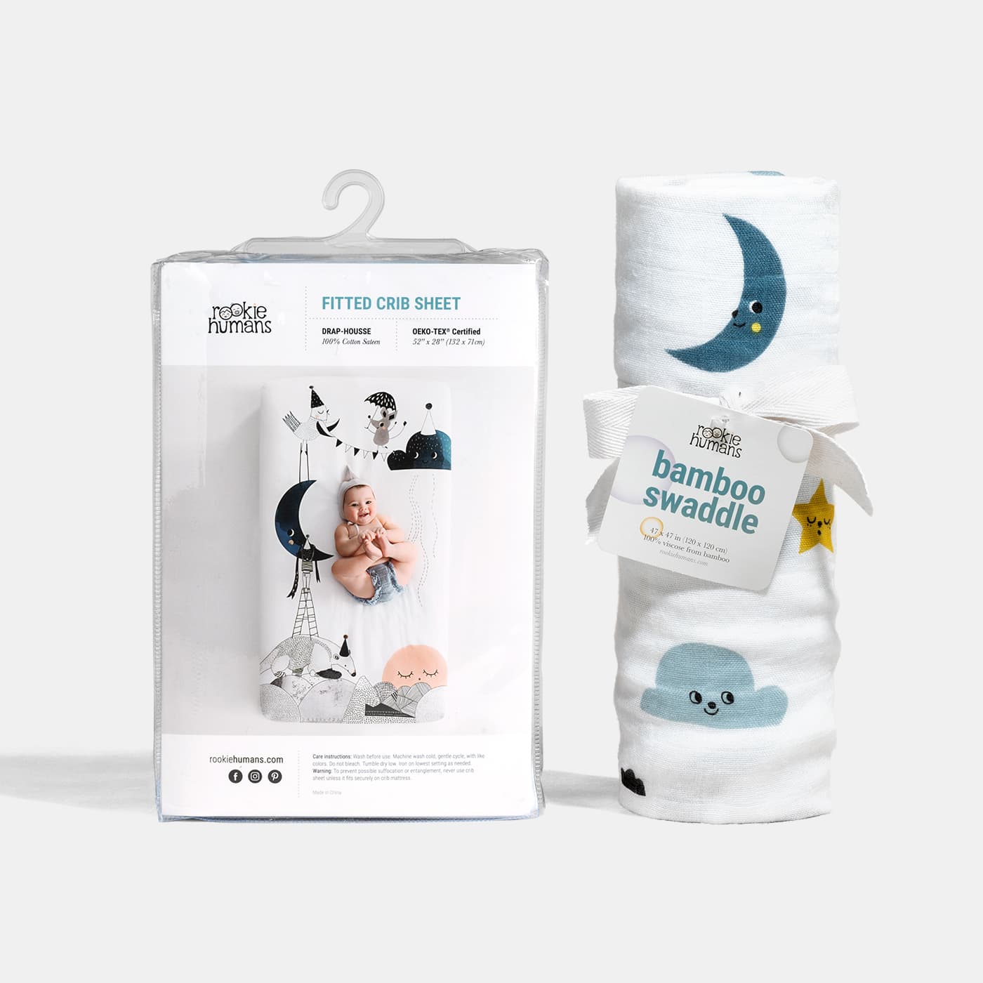 Crib Sheet & Swaddle Baby Gift Set - Moon's Birthday - Image 3