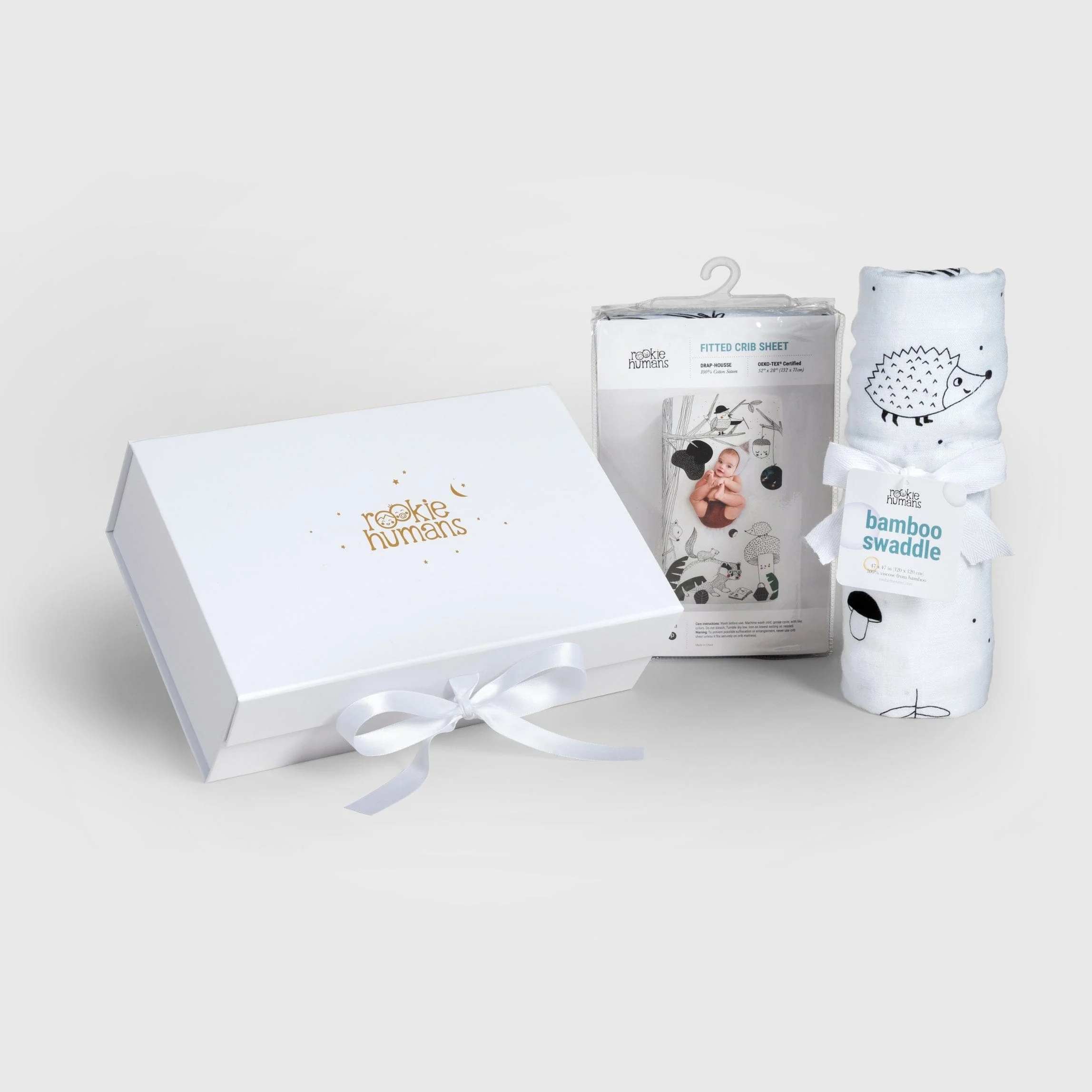 Crib Sheet & Swaddle Baby Gift Set - Woodland Dreams - Image 2