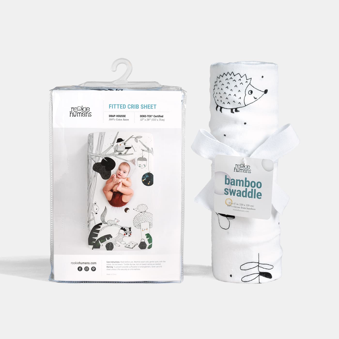 Crib Sheet & Swaddle Baby Gift Set - Woodland Dreams - Image 4