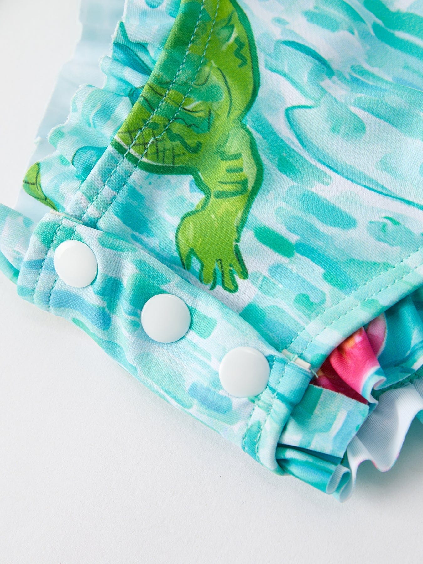 "Crocodile" Green Girls' Swimsuit - Image 4
