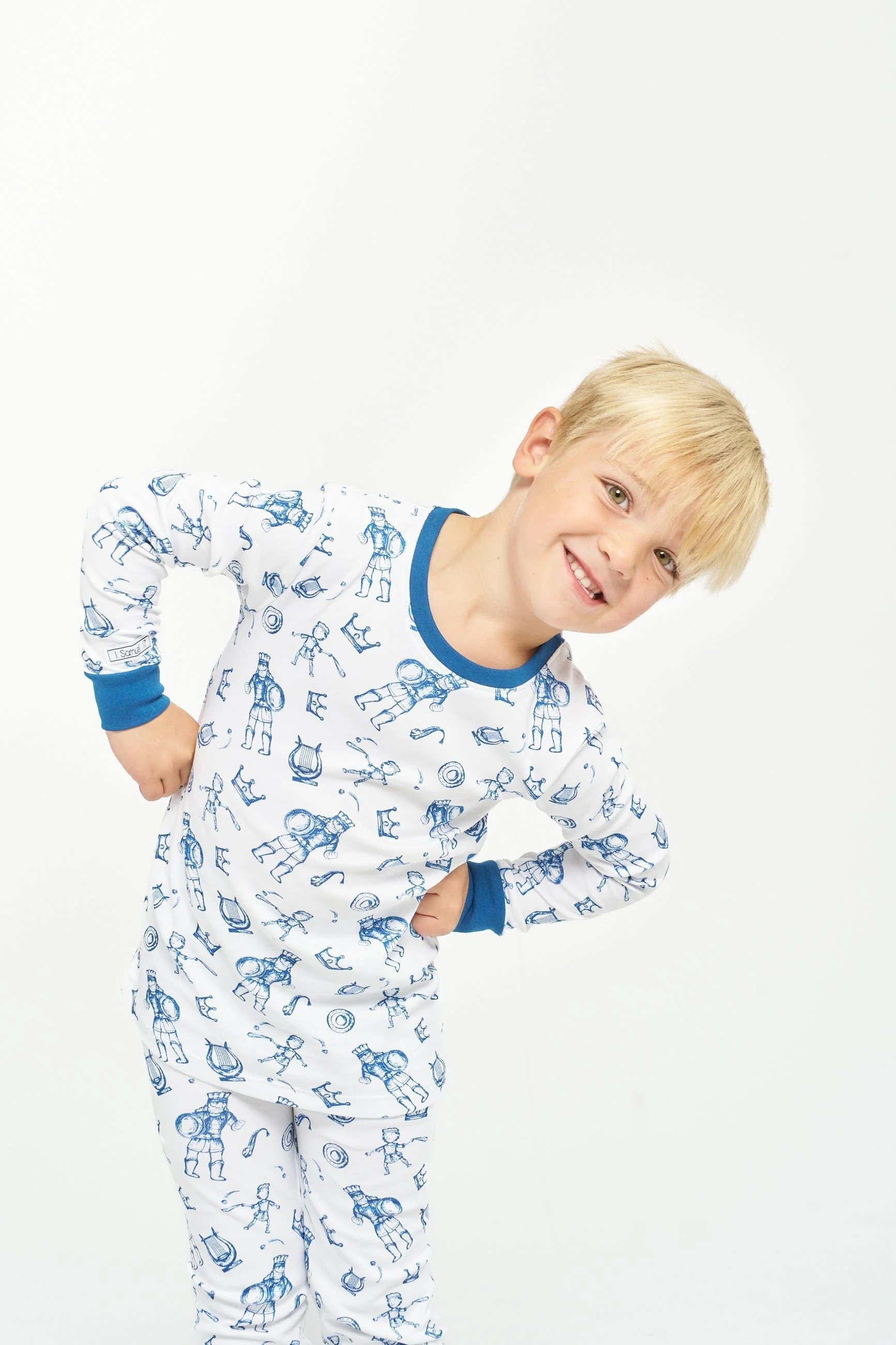 David & Goliath Blue PJ Long Sleeve Set Cotton - Image 2