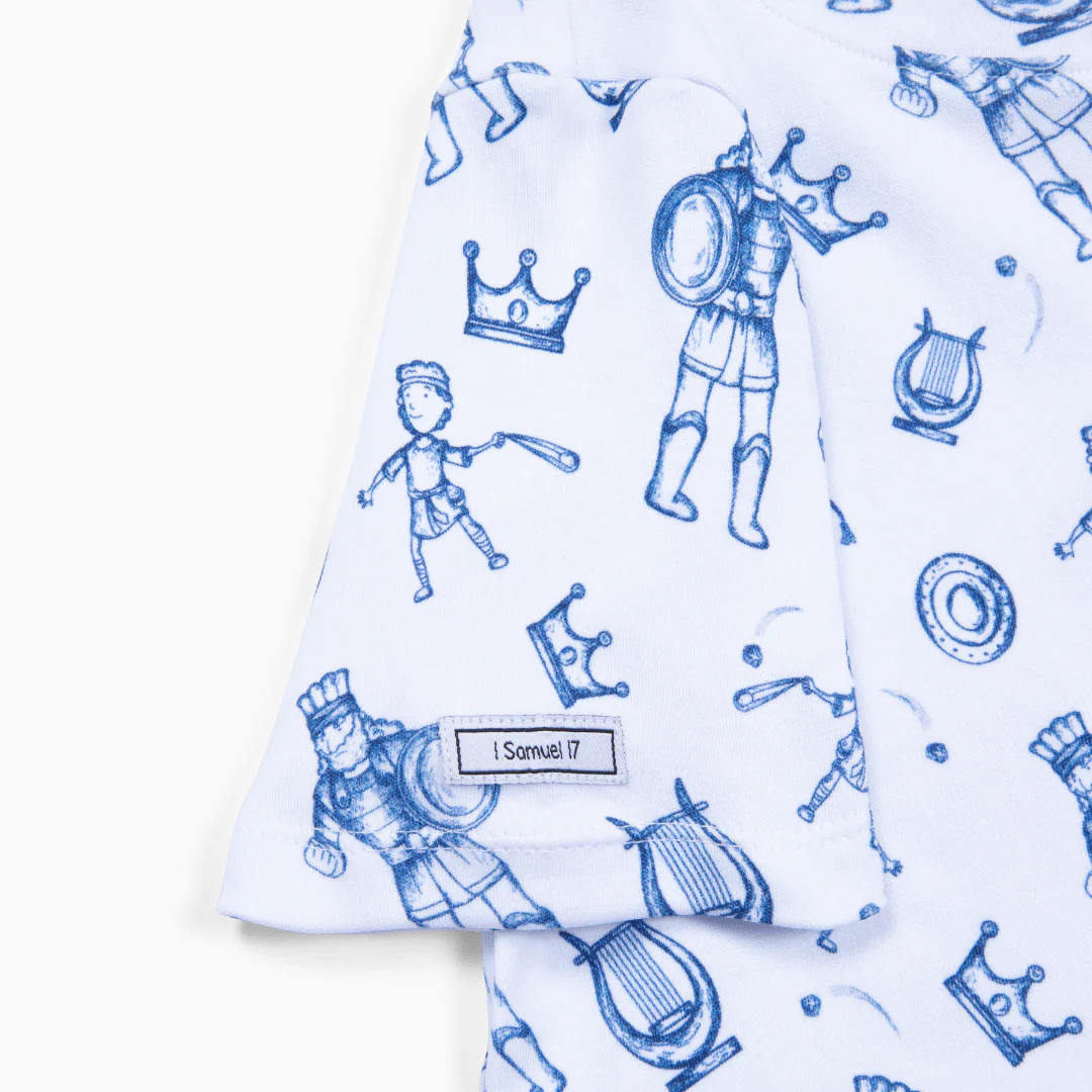 David & Goliath Blue PJ Shorts Set Cotton - Image 4