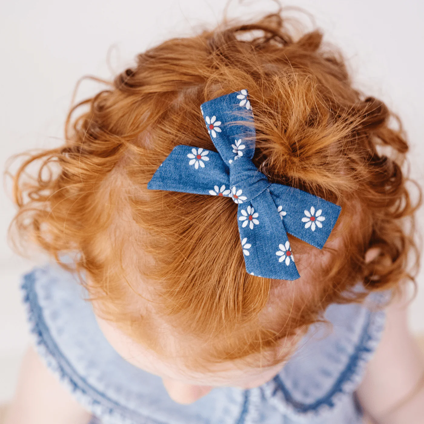 Denim Daisy Bow Clip - Image 2