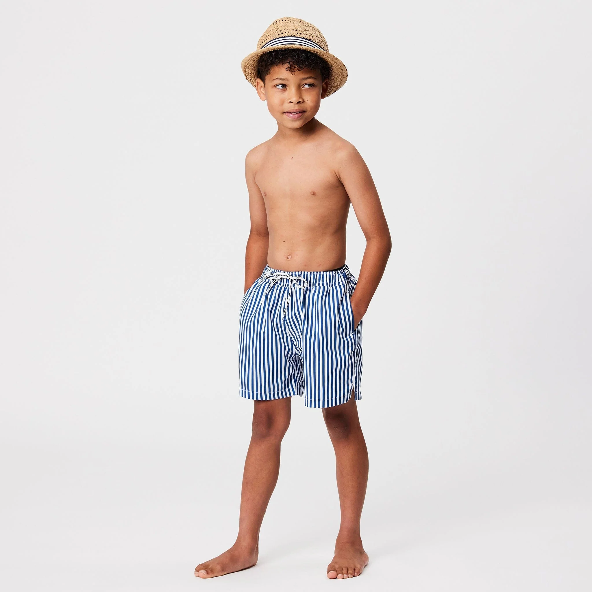 Denim Stripe Comfort Lined Swim Short - Image 9
