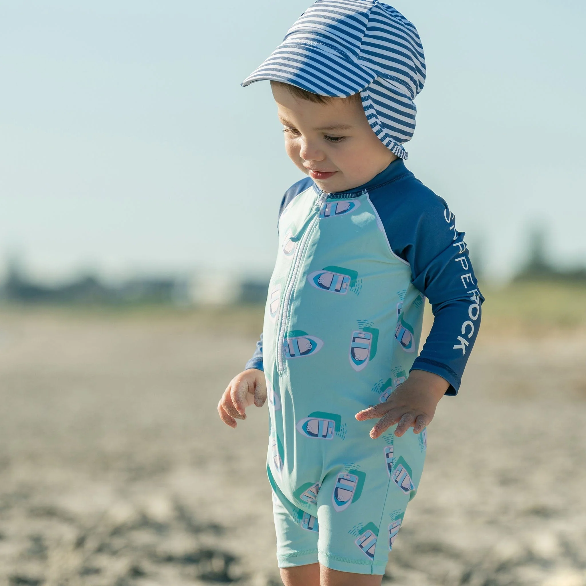 Denim Stripe Floating Flap Hat - Image 4