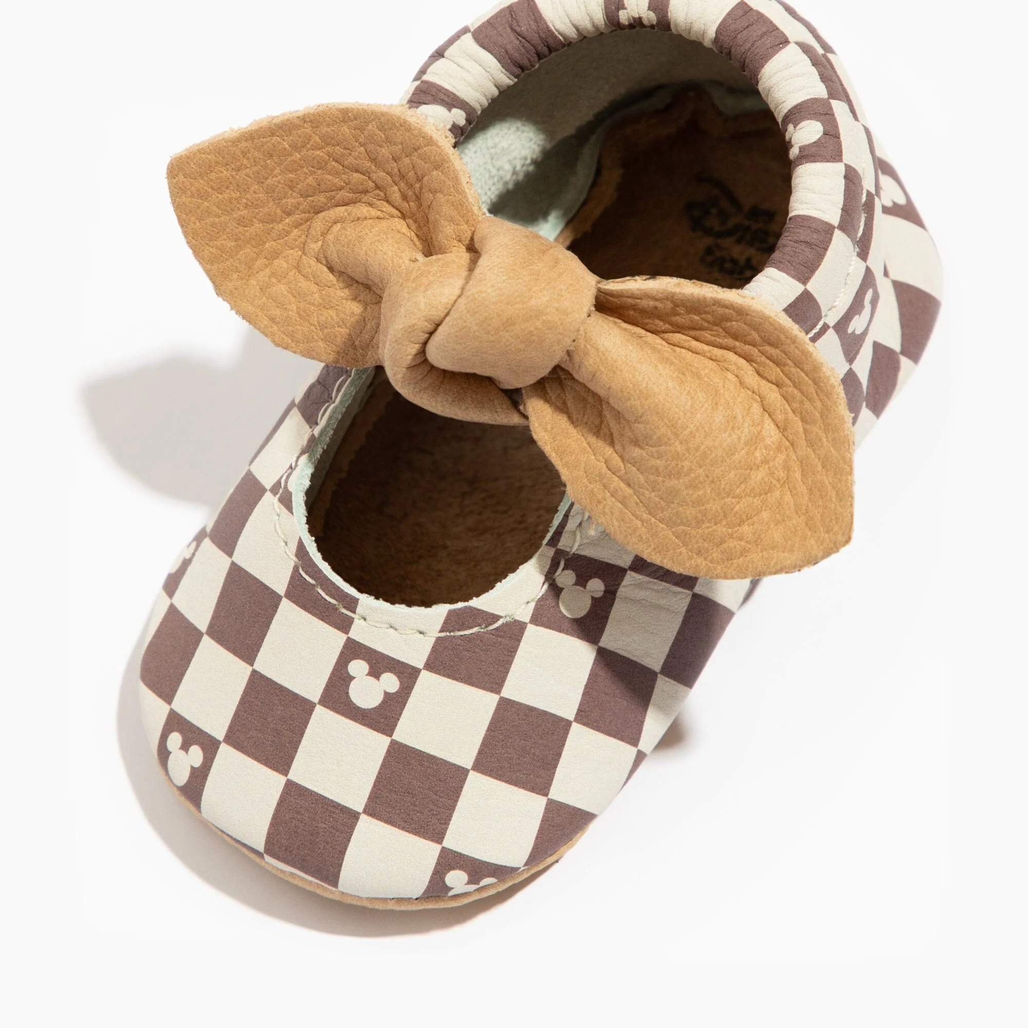 Disney Mocha Mickey Mouse Knotted Bow Baby Shoe - Image 2