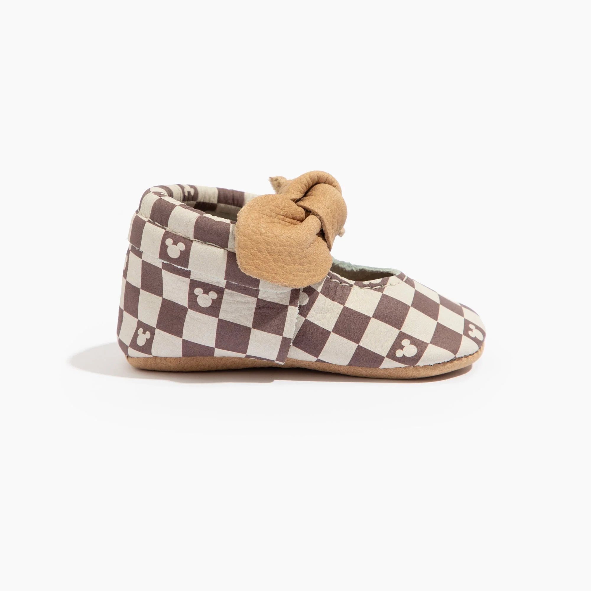 Disney Mocha Mickey Mouse Knotted Bow Baby Shoe - Image 4