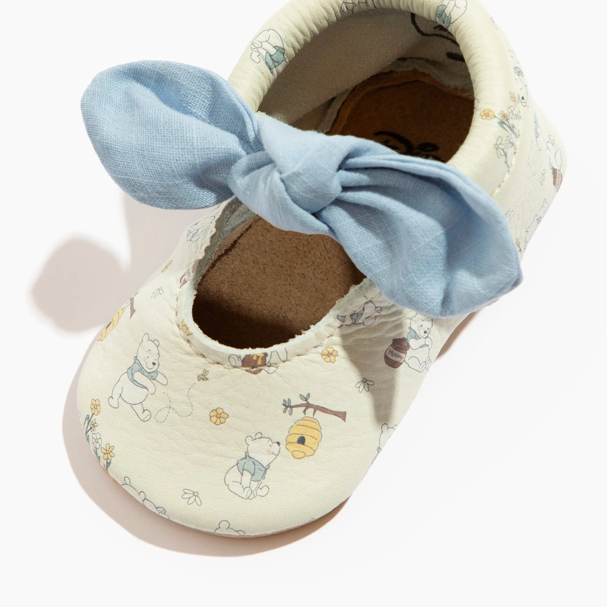 Disney Pooh Bear Linen Knotted Bow Baby Shoe - Image 2