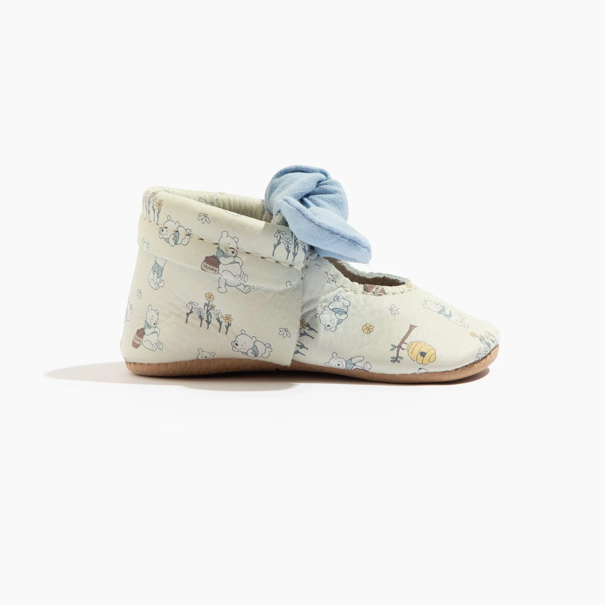 Disney Pooh Bear Linen Knotted Bow Baby Shoe - Image 3