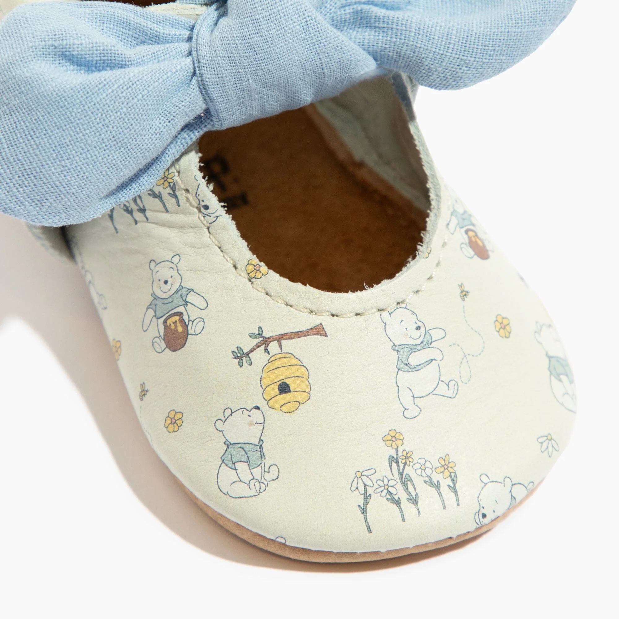 Disney Pooh Bear Linen Knotted Bow Baby Shoe - Image 4