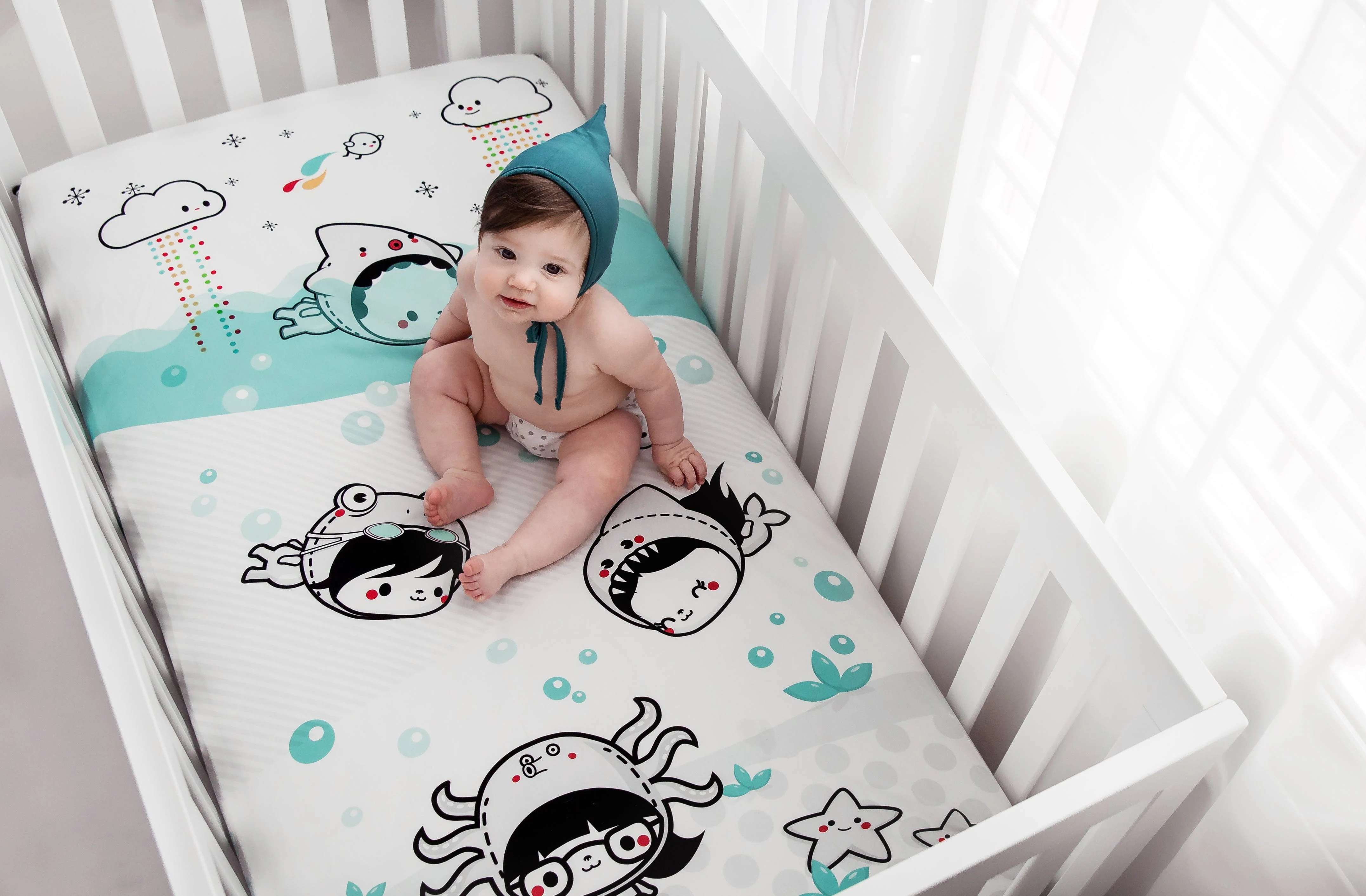 Dive In Standard Size Crib Sheet - Image 3