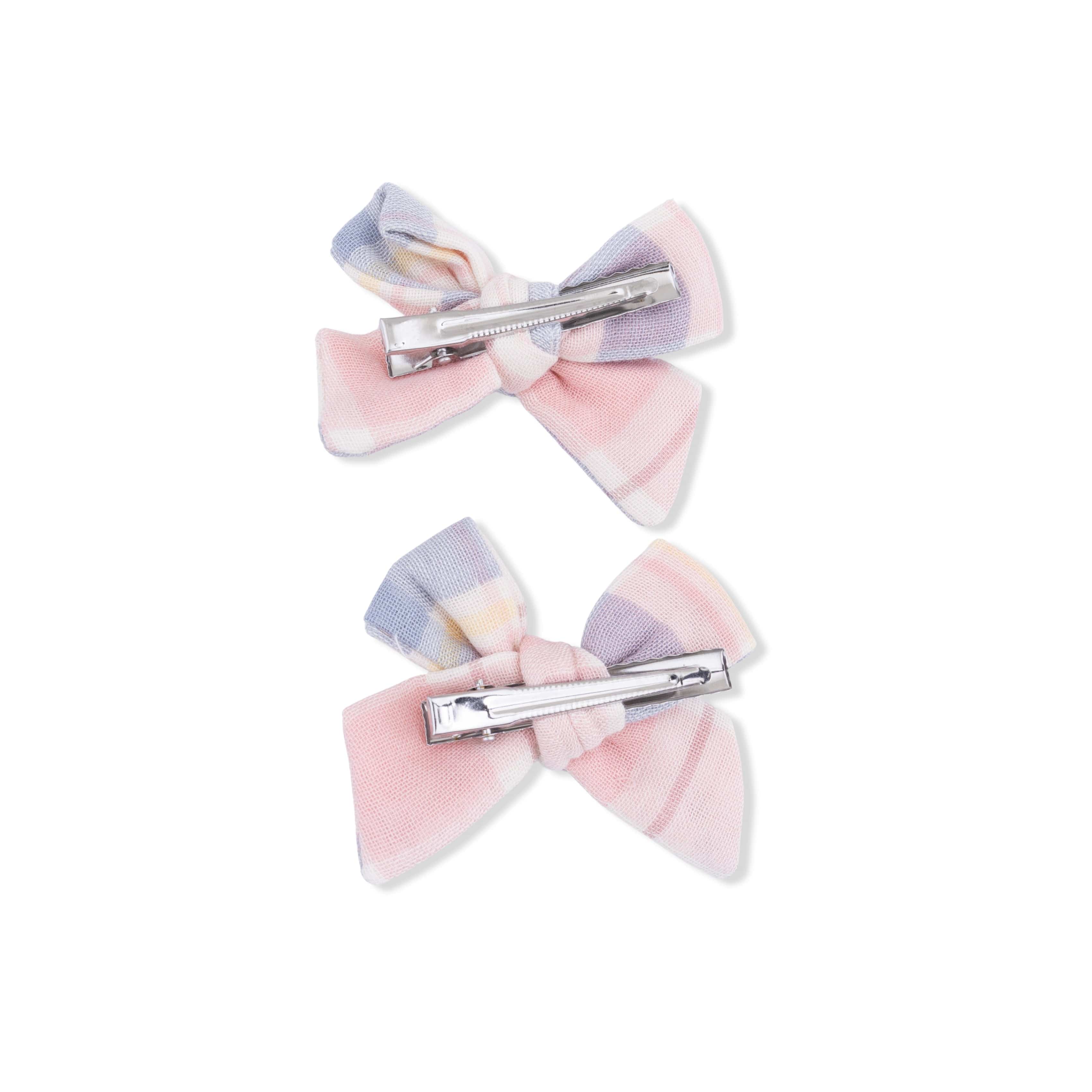 2 Pack Bow Clips - Dusty Plaid - Image 2