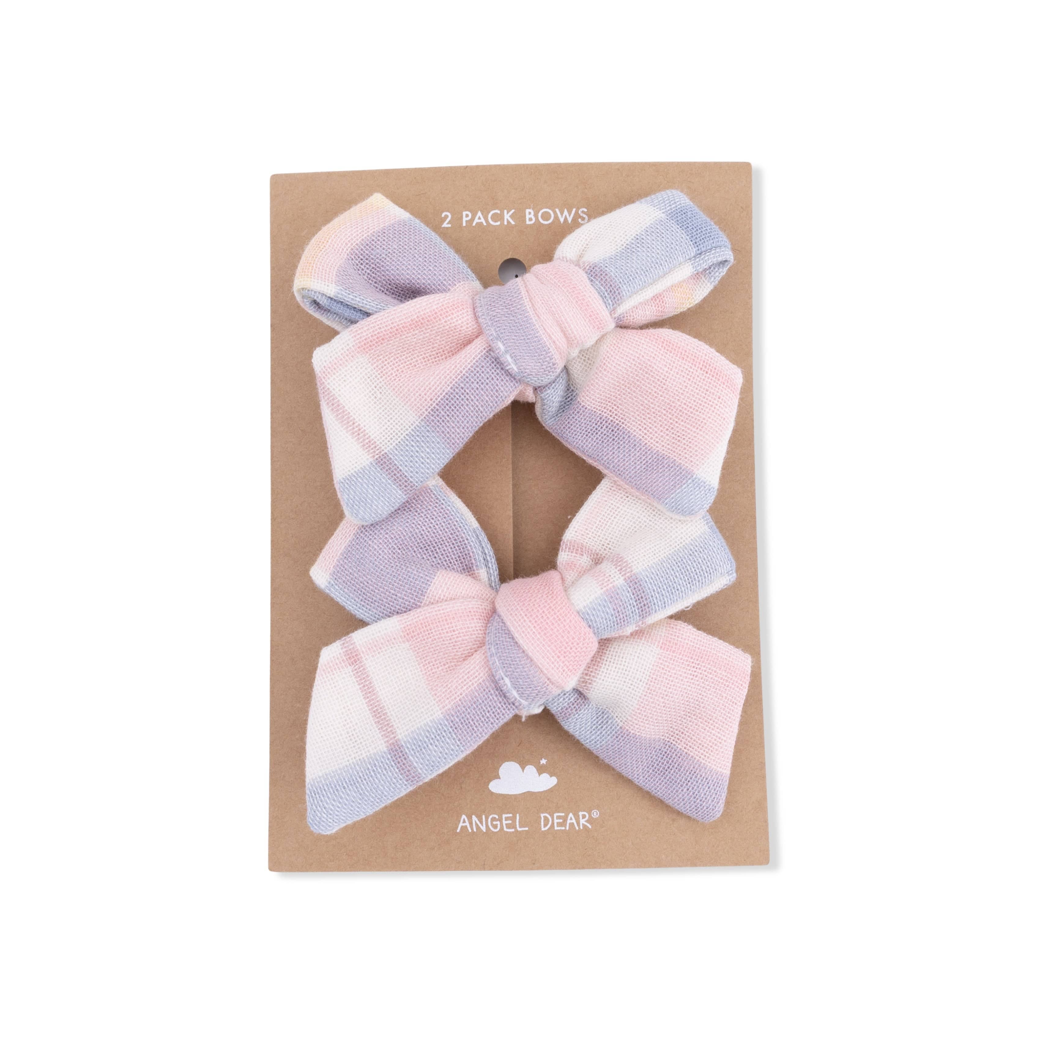 2 Pack Bow Clips - Dusty Plaid - Image 3