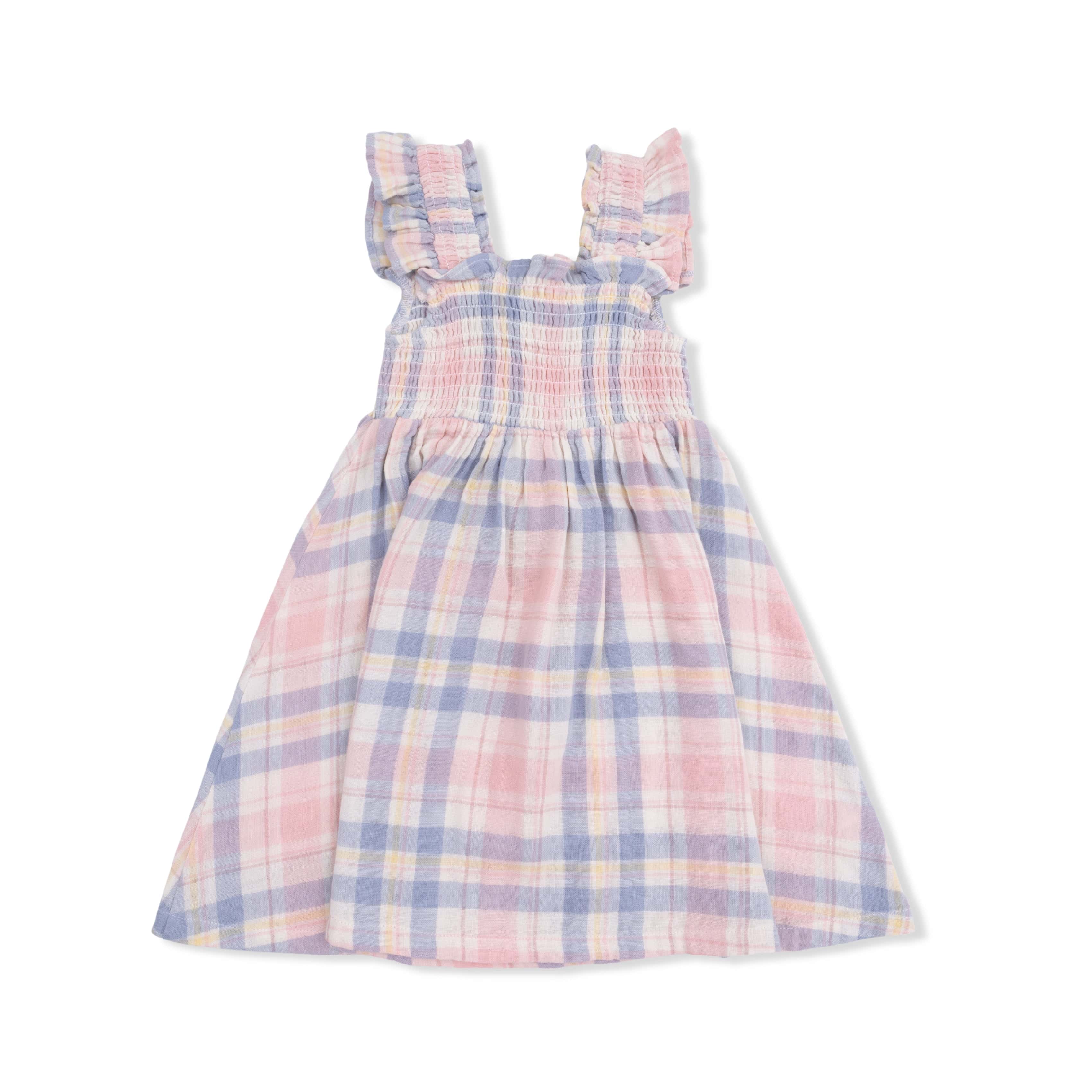 Smocked Sundress with Bloomer - Dusty Plaid - Image 3