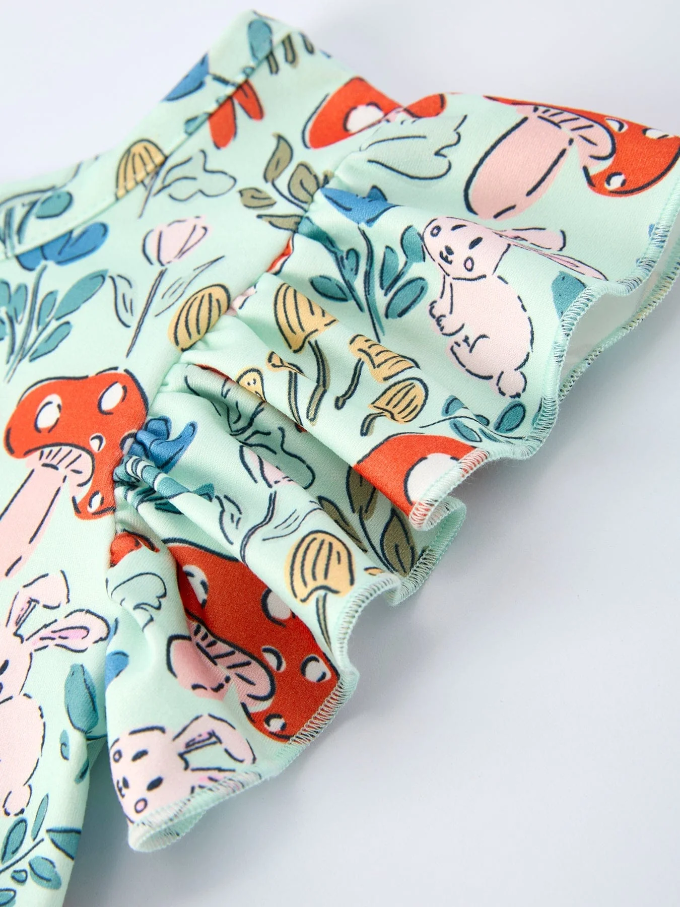 Easter Bunny and Mushroom Print Girls' Dress - Image 4