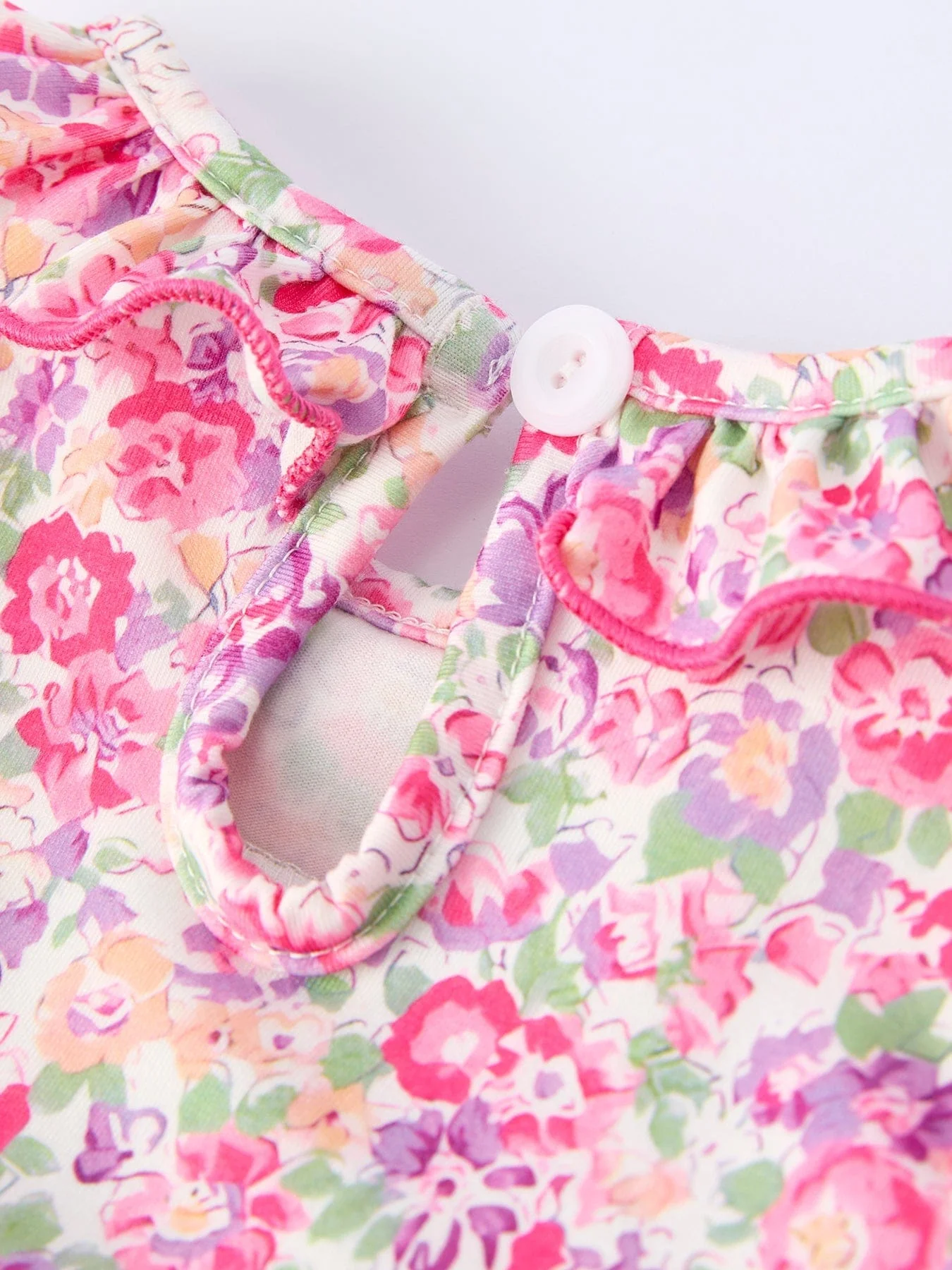 Easter Colorful Floral Bunny Embroidery Ruffle Bloomer Set - Image 4